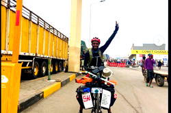 Nigerian man embarks on bicycle trip from Lagos to U.S., arrives in Ghana after 10 days