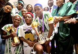 Video: Moment Tinubu spoke on video call with Super Falcons after WAFCON triumph