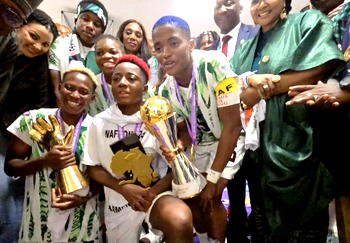 Video: Moment Tinubu spoke on video call with Super Falcons after WAFCON triumph