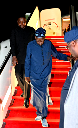Tinubu returns to Abuja after two-nation visit to Saint Lucia, Brazil