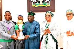 Tinubu gifts each Falcons player $100,000, nat’l honours, house 