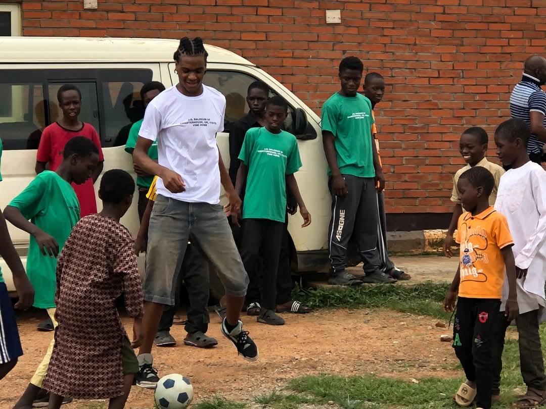 Joshua Balogun visits orphanage saving twins, donates items