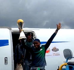 Video: Super Falcons arrive Lagos with WAFCON trophy
