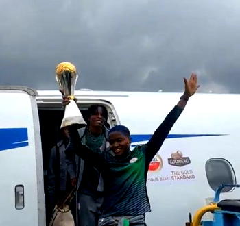 Video: Super Falcons arrive Lagos with WAFCON trophy
