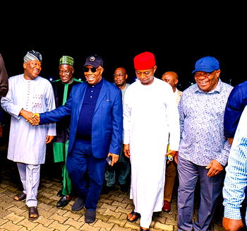 Photos: Akpabio back in Nigeria, debunks rumours of ill health