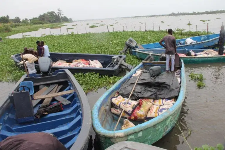 Navy intercepts seven boats loaded with bags of rice in Badagry creek
