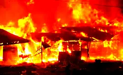 Fire razes residential building, shop in Iseyin
