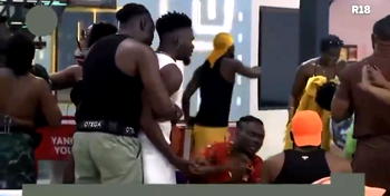 Video: BBNaija’s Jason Jae, Victory clash over chicken