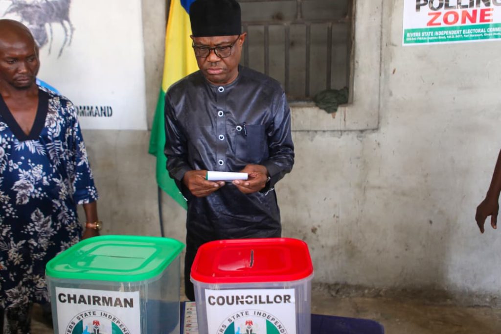 Nyesom Wike at Rivers LG polls