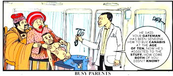 Cartoon: ‘Doctor, we left home to feed home’