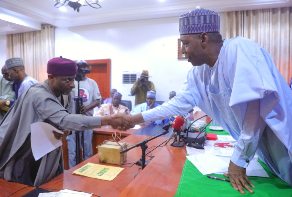Zulum swears in two commissioners, judicial council member