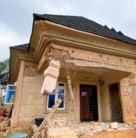 demolished building