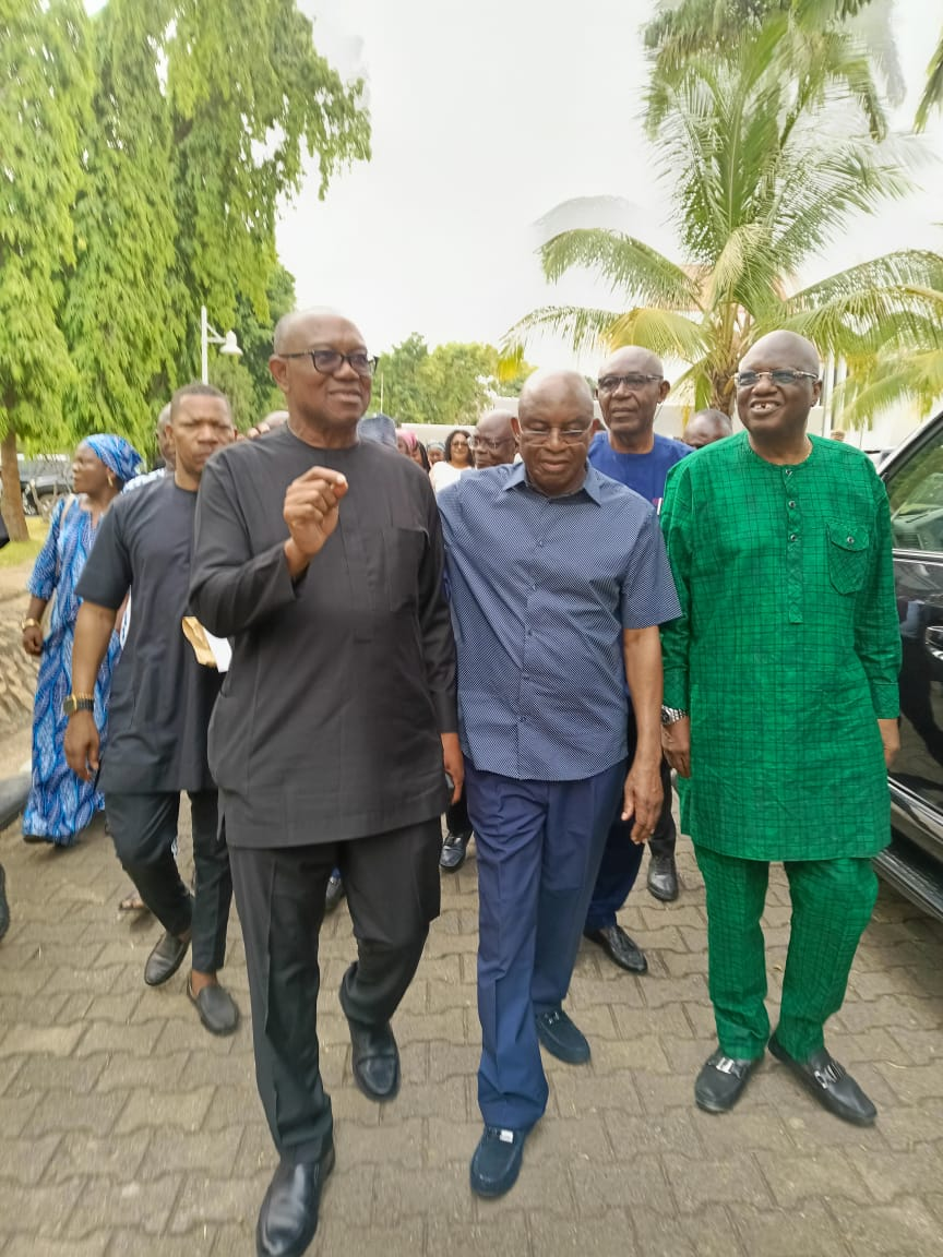 David Mark, Peter Obi meet at burial of Judge who quashed Obi’s impeachment