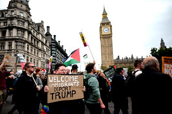 Thousands protest in London over Trump UK visit