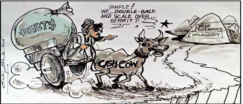 Cartoon: No jumping when horse rider turns to cow
