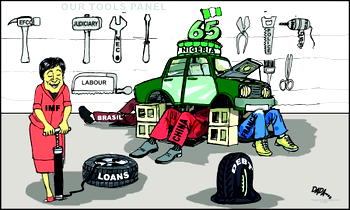 Cartoon: ‘Helloooo, where’s the brain box?’