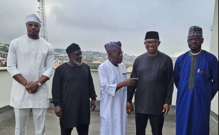 Photos: Obi, Tanko, Rhodes-Vivour visit Obasanjo, Olubadan; harp on unity, justice
