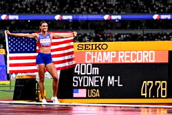 McLaughlin-Levrone nears world record as she wins women’s world 400m gold