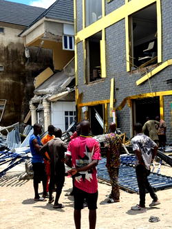 Photos: Heavy security as Lagos Govt demolishes over 19 buildings at Trade Fair Plaza