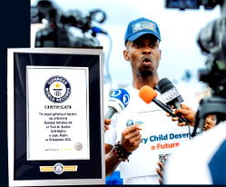 Nigerian education advocate, Seyi Anifowose, sets Guinness World Record
