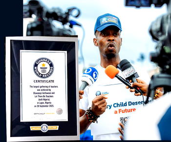 Nigerian education advocate, Seyi Anifowose, sets Guinness World Record