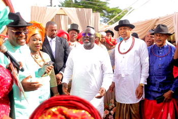 Oborevwori, Dafinone, Delta elites’ storm Lekki as Rep. Waive’s son weds