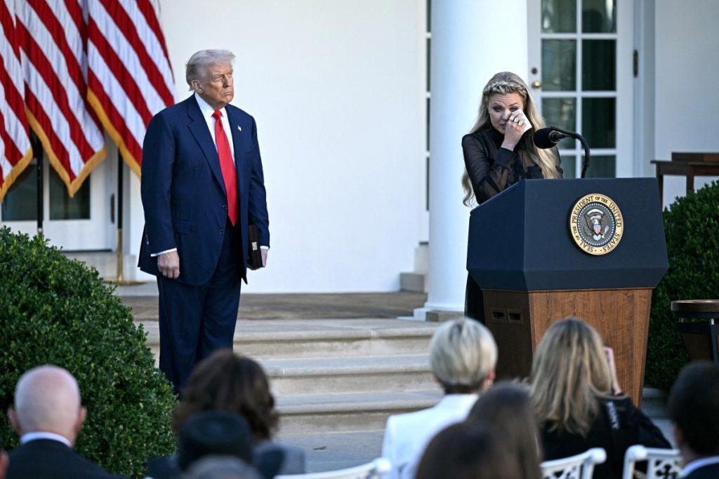 Trump hails ‘martyr’ Charlie Kirk at posthumous medal ceremony