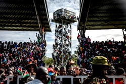 Chaos feared as Odinga’s body arrives at packed stadium in west Kenya