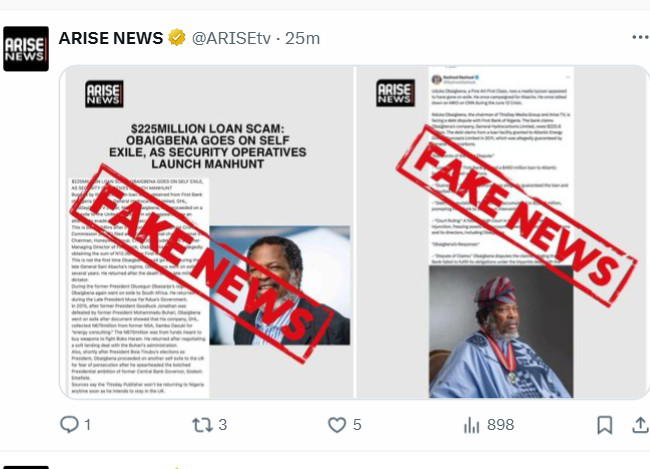 Obaigbena debunks report of alleged exile as fake news