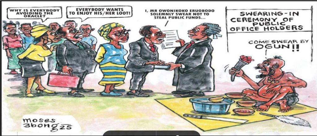 Cartoon: 'Born again' politician don't swear with Ogun