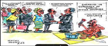 Cartoon: ‘Born again’ politicians don’t swear with Ogun
