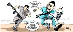 Cartoon: ‘Let journalists breatheeee’