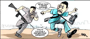 Cartoon: 'Let journalists breatheeee'