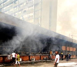 Pandemonium as fire guts Rivers secretariat