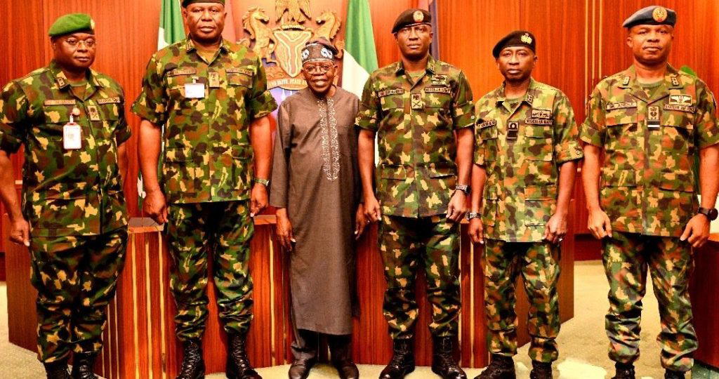 Tinubu decorates Service Chiefs with their new ranks