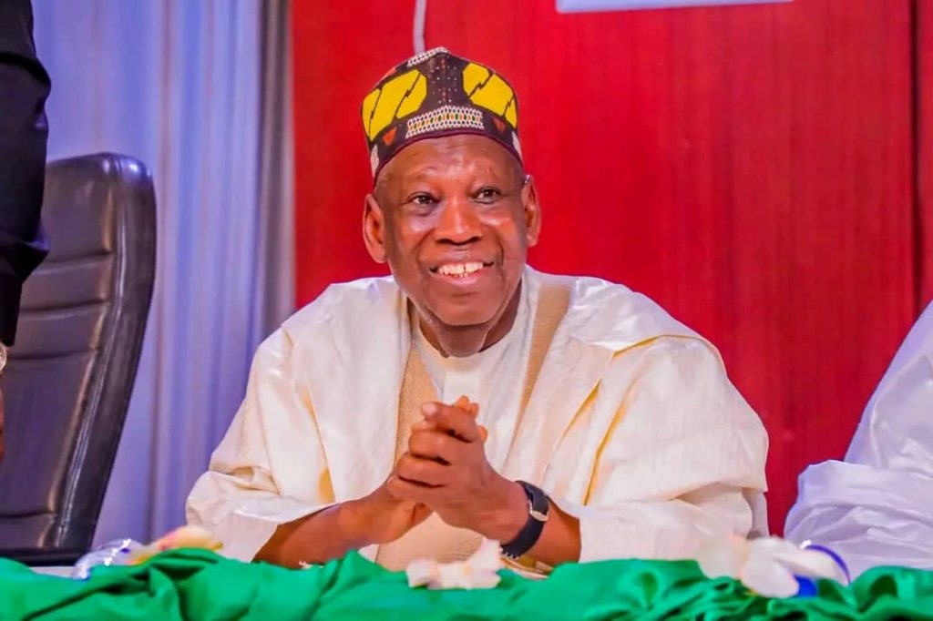 Tinubu greets ex-APC national Chairman, Ganduje at 76