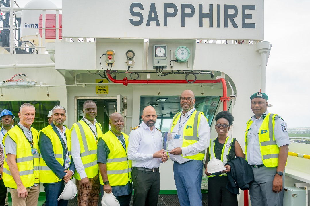 Gold Star Line’s first LNG-Powered containership, MV Sapphire, berths at APM Terminals