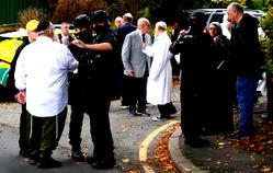 Four wounded, suspect shot in Manchester synagogue attack