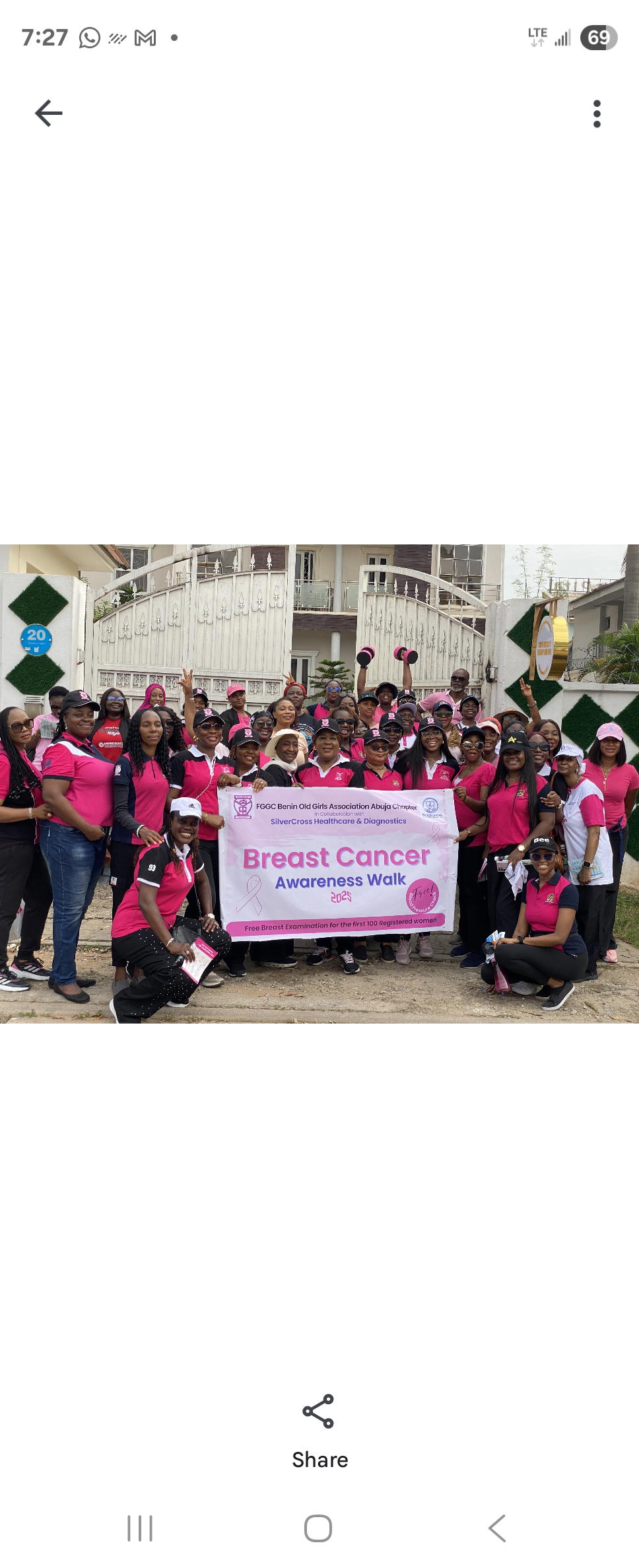 Breast Cancer: FGGC Old Girls, Silver Cross synergize to create awareness