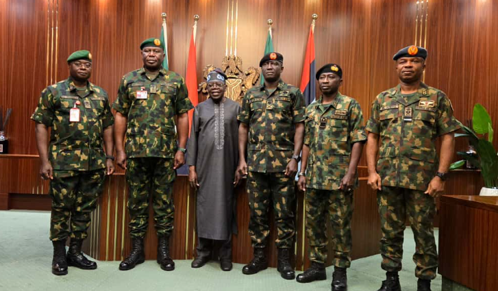 Tinubu meets new service chiefs behind closed doors