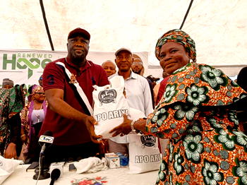 LG boss gives food packs to 2,000 households