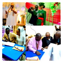 Ajadi felicitates families of Oluwafemi, Gbenga as children wed in grand style