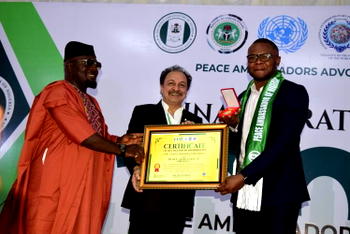 Obiejesi Chinweike honoured as peace ambassador for digital empowerment, youth devt