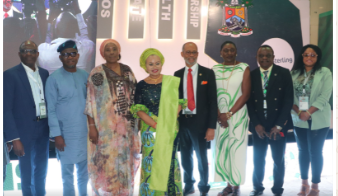 From L-R: Chairman, Lagos State Health Management Agency (LASHMA), Dr. Adebayo Adedewe; Special Adviser to the Governor on Taxation and Revenue,Mr. Abdul-Kabir Opeyemi Ogunbo; Lagos State Commissioner for Commerce, Cooperatives, Trade & Investment, Mrs. Folashade Ambrose-Medebem; Secretary to the State Government, Lagos State, Barr. Abimbola Salu-Hundeyin; Lagos State Commissioner for Health, Prof. Akin Abayomi; President Healthcare Federation of Nigeria, Njide Ndili; National President Healthcare Providers Association of Nigeria (HCPAN), Dr. Jimmy Arigbabuwo and Representative of the Special Adviser to the Governor on Health, Mrs. Sarah Balogun at the Launch of the Lagos State Health Financing Reforms A.KA. Lagos Private Health Partnership (LPHP) by the Ministry of Health at the Civic Centre, on Tuesday.