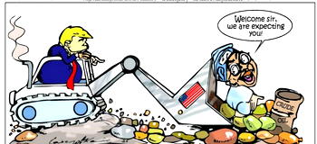 Cartoon: If you know why Uncle Trump is coming say ‘aye’