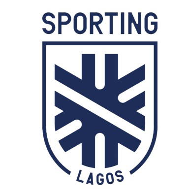 Official crest and blue and white logo of Sporting Lagos Football Club