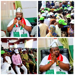 Thousands storm PDP secretariat as Ajadi unveils 2027 governorship ambition