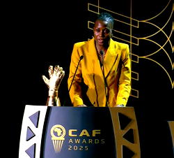 Super Falcons’ Nnadozie wins third straight CAF goalkeeper of the year award