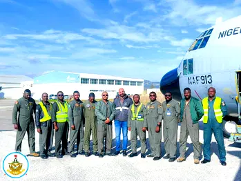 NAF C-130 aircraft lands in Portugal for maintenance