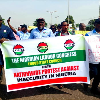 Breaking: Enugu standstill as NLC protest against insecurity begins